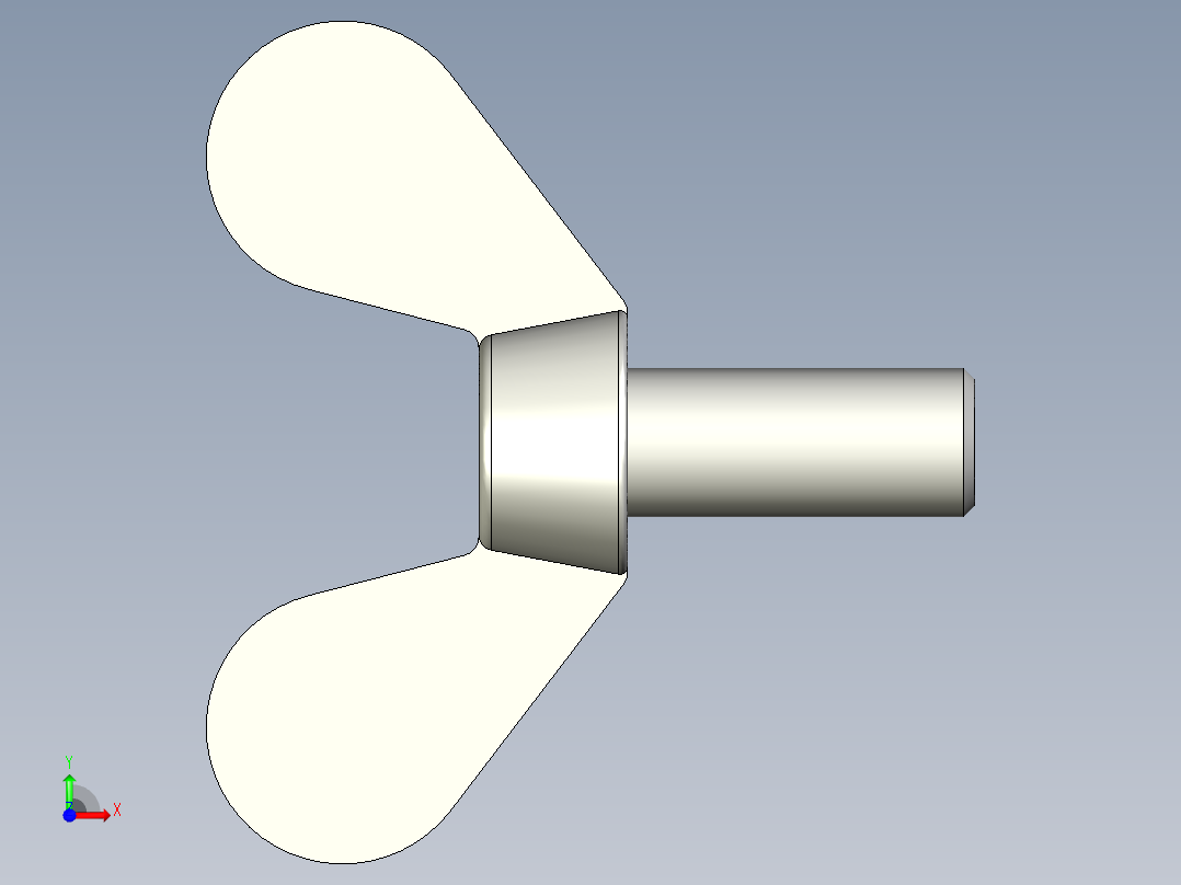 带耳螺钉-DIN_316_Wing_screws_6x0.75x14-11-11_33_2.3_17_6.stp前视图