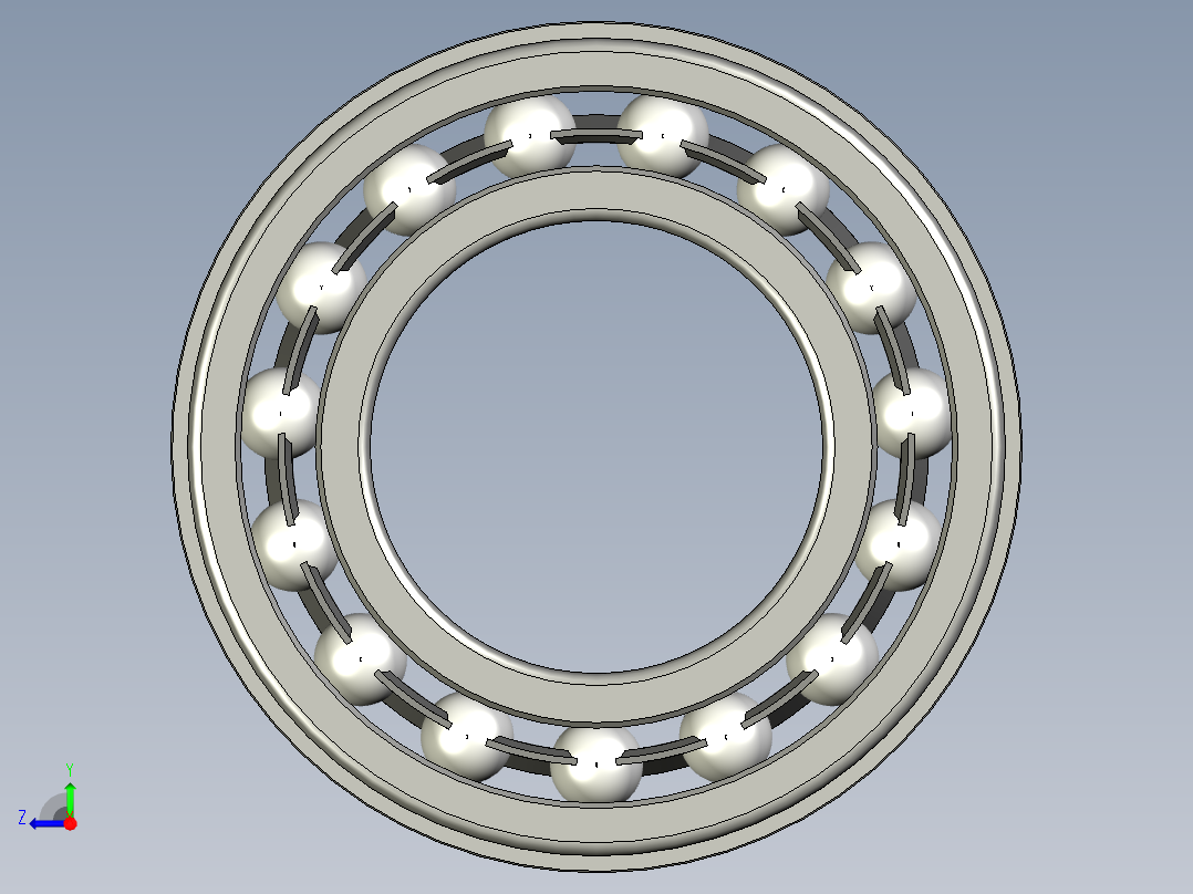 带卡环的轴承右视图