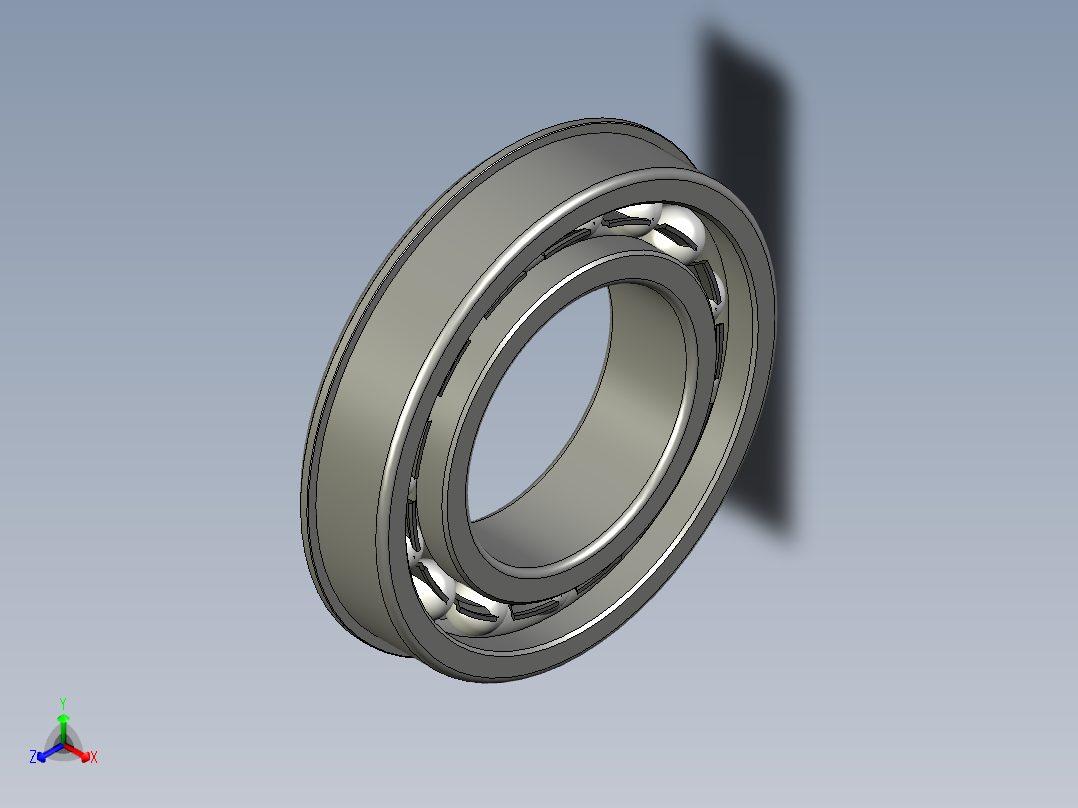 带卡环的轴承正等轴测图