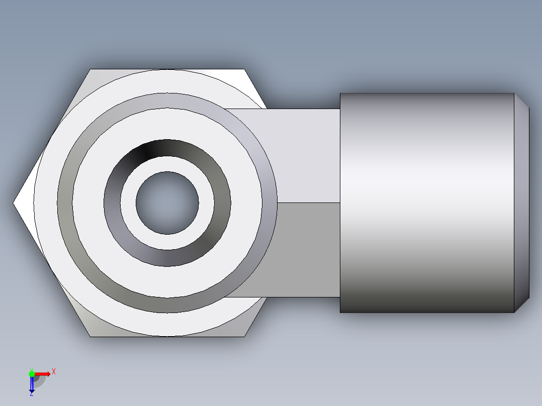 卡套式工业通用硬管接头EO_Swivel_nut_run_tee_EL06SOMD71俯视图