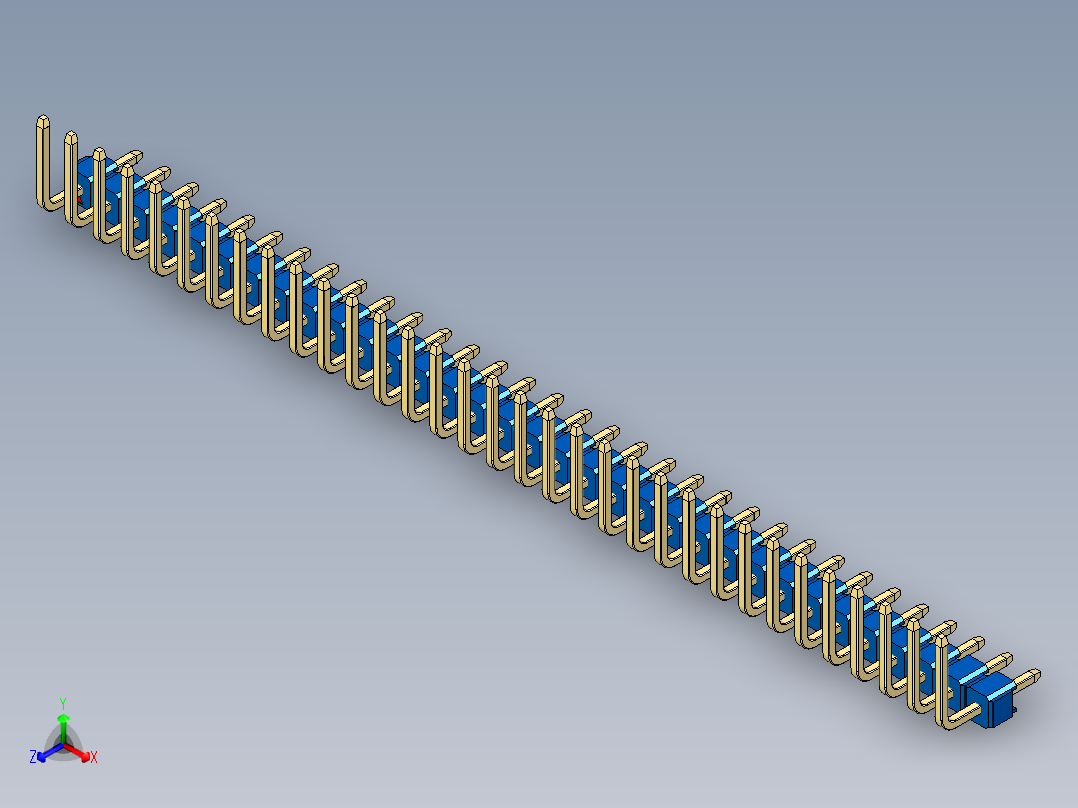 彩色公排针 100mil 2.54mm 系列-DS1022_blue_33p_100mil_TypeU_rev1.0