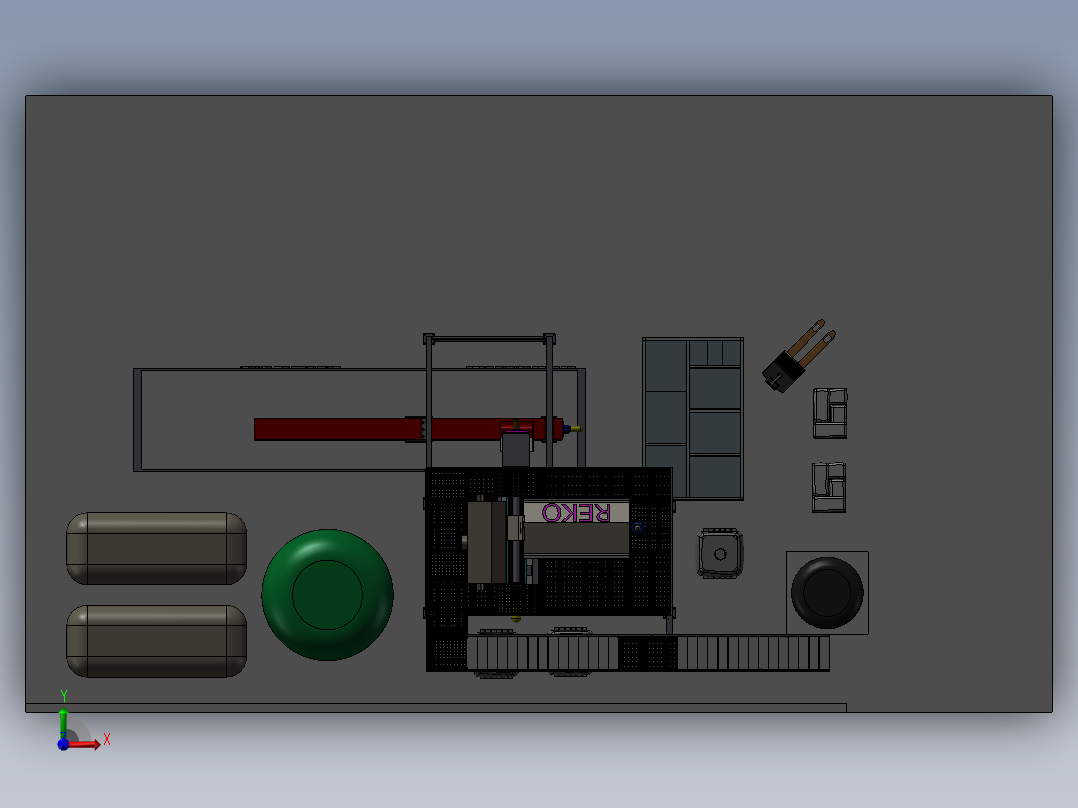 建设平台用的钢结构前视图