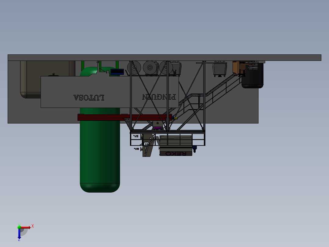建设平台用的钢结构俯视图