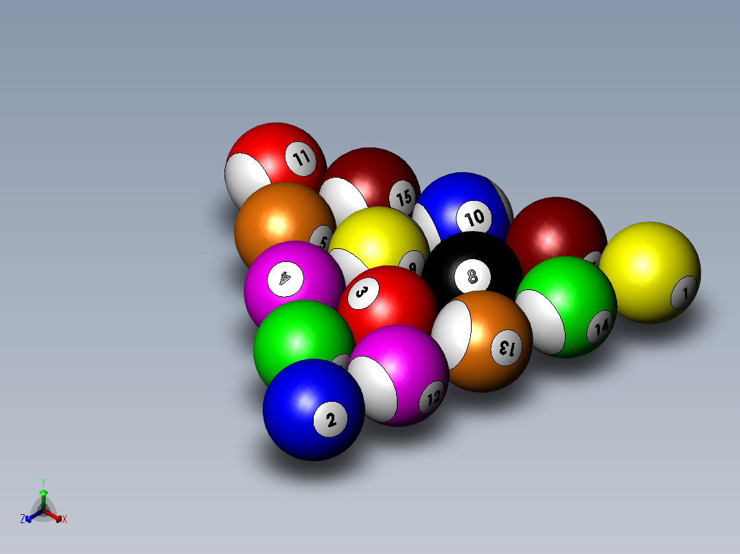 台球桌3正等轴测图