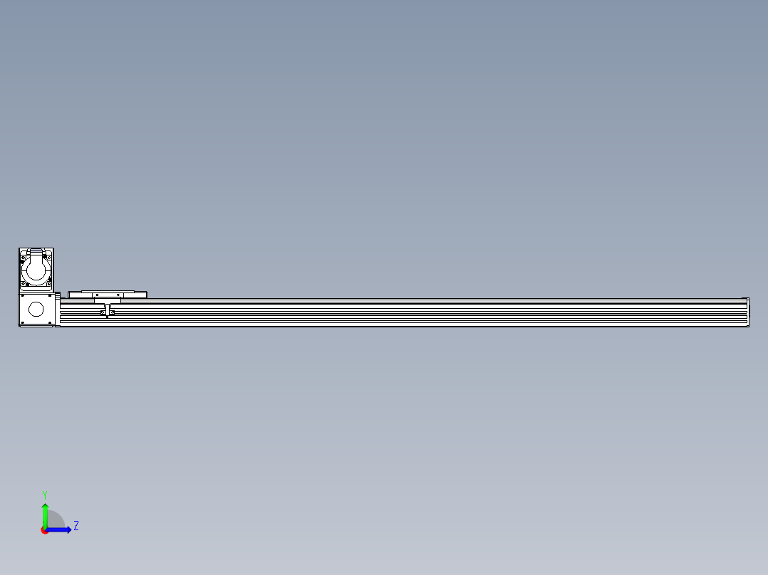 同步带全封闭直线模组TPA-HCB-110D-90-L1100-LU-Y-P40-N3左视图