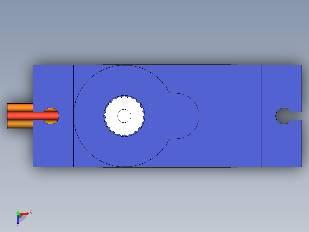 Servomotor伺服电机舵机SG90俯视图