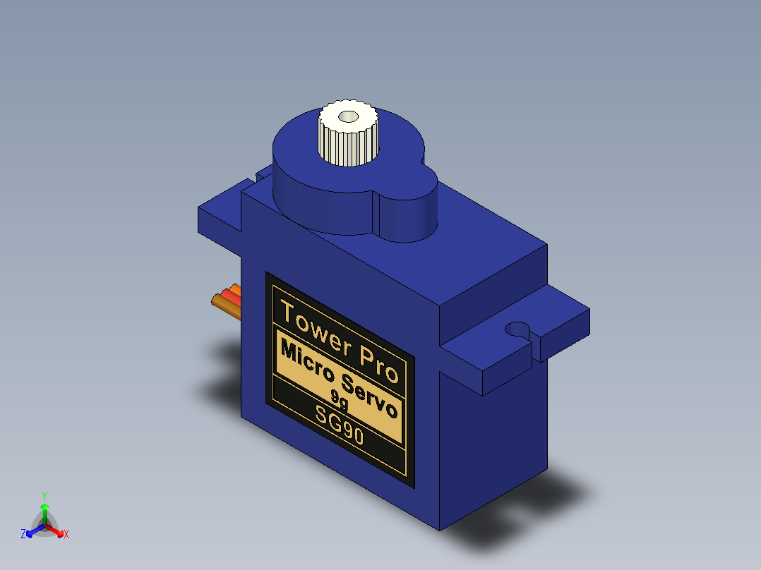Servomotor伺服电机舵机SG90正等轴测图