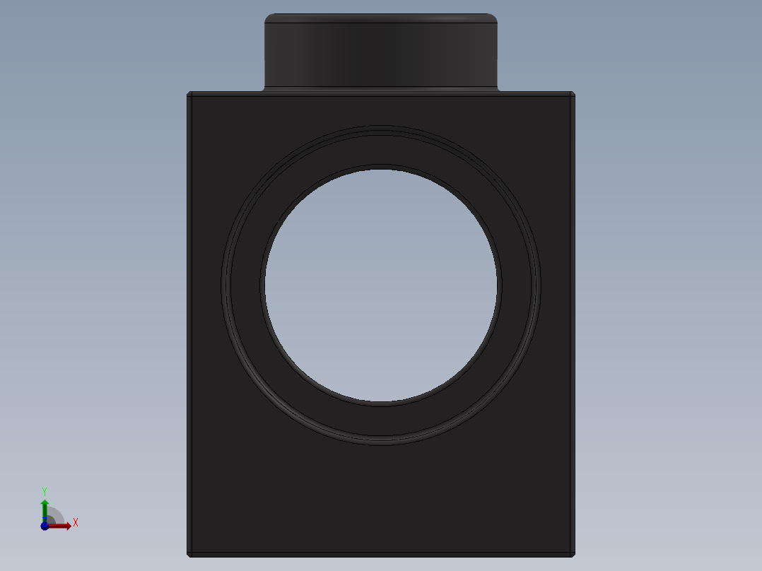 乐高机械组积木（横梁）-4210639 - 6541 Dark StoneTechnic Brick 1 x 1 with Hole前视图