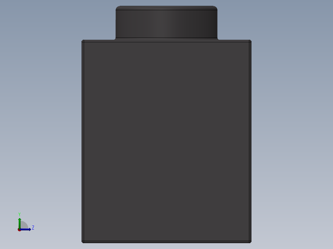 乐高机械组积木（横梁）-4210639 - 6541 Dark StoneTechnic Brick 1 x 1 with Hole左视图