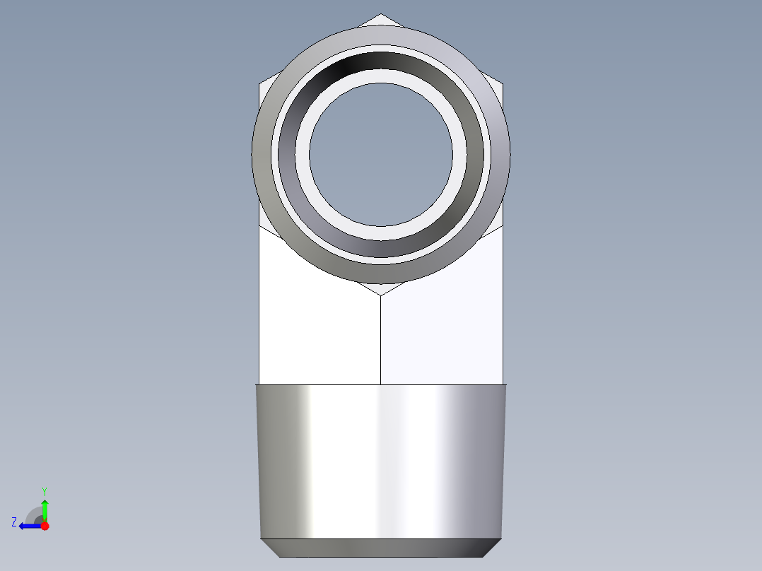 卡套式工业通用硬管接头EO_Male_stud_run_tee_TE12LR71X右视图