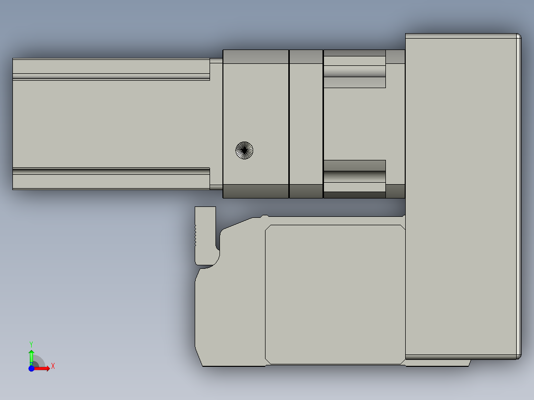 直线模组LHB17-L40-S600-RU设计图纸前视图