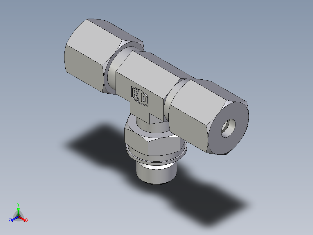 卡套式工业通用硬管接头EO_Adjustable_locknut_branch_tee_TEE06SMORCF