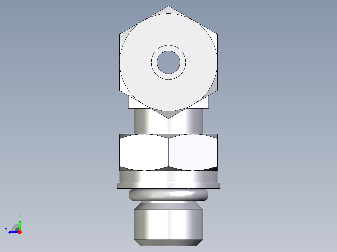 卡套式工业通用硬管接头EO_Adjustable_locknut_branch_tee_TEE06SMORCF右视图