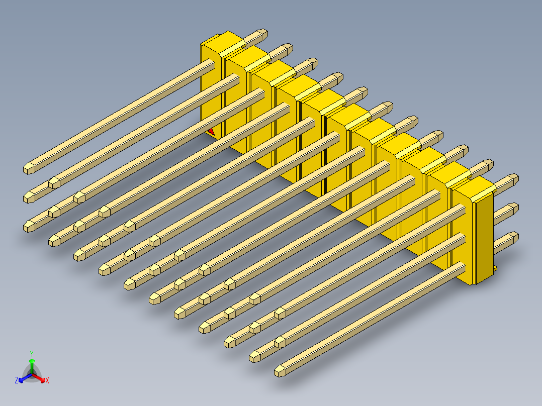 彩色公头100mil（2.54mm）系列-DS1021_yellow_3x11p_100mil_Type19_rev1.0