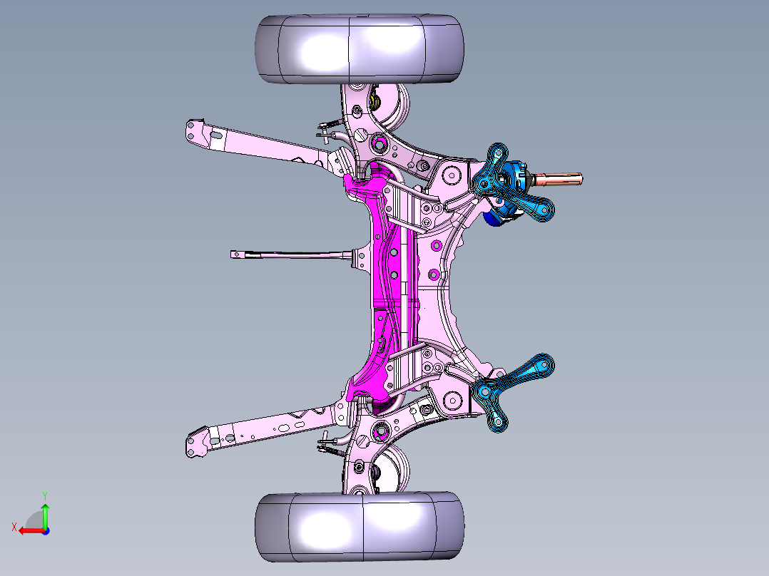 03-轿车前底盘悬挂系统3D图纸 CATIA设计 附STP后视图