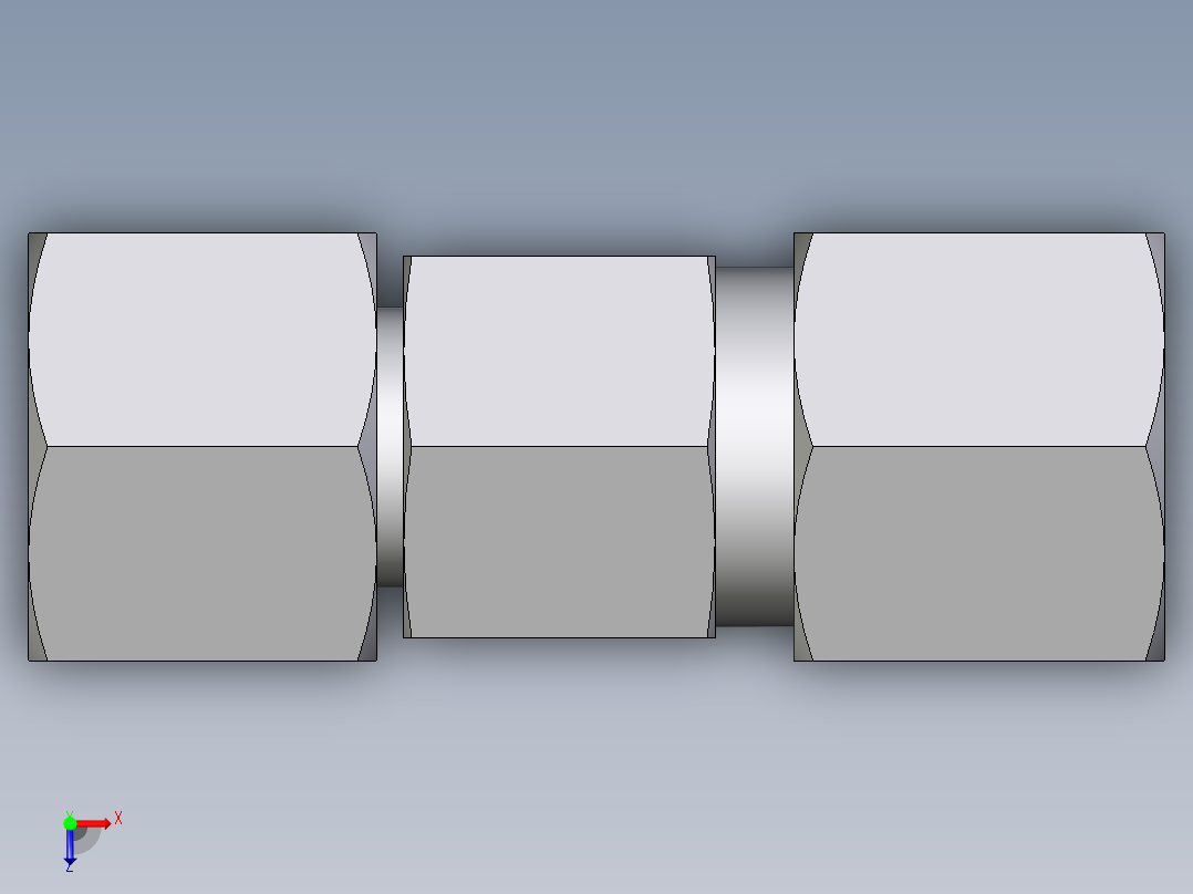 卡套式工业通用硬管接头EO_Distance_piece_adapter_DA08ZSCF俯视图
