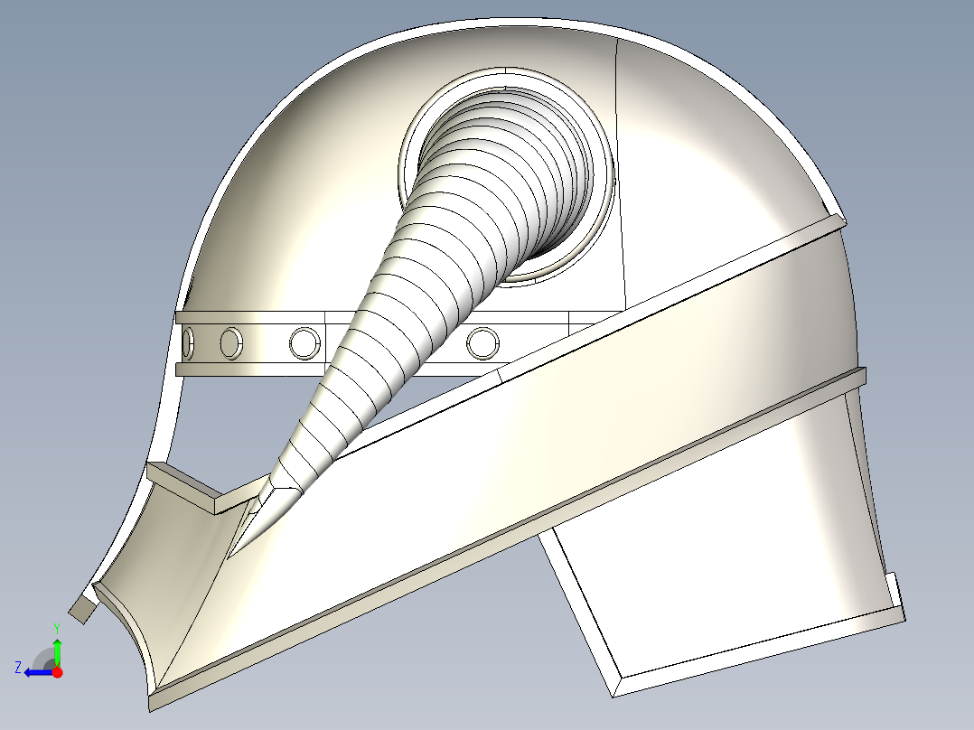 执政官头盔 3D模型右视图