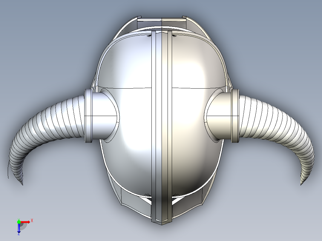 执政官头盔 3D模型俯视图