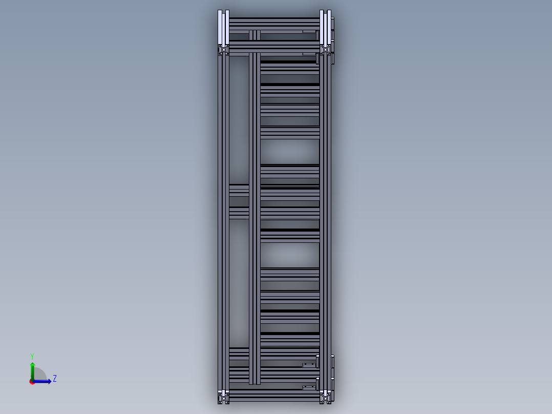 铝型材工业展柜左视图