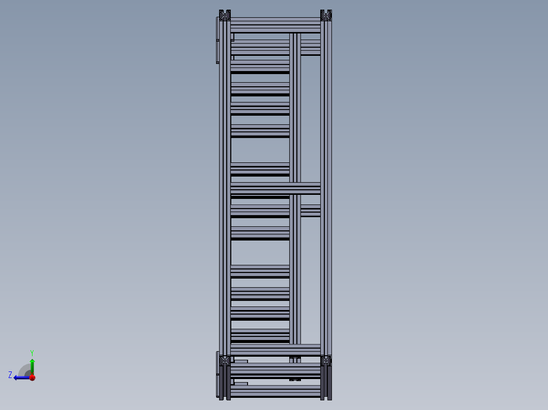 铝型材工业展柜右视图
