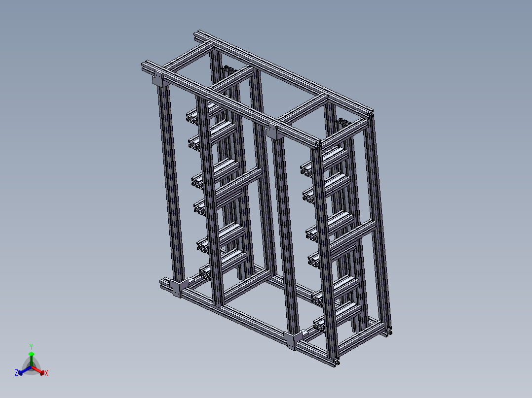 铝型材工业展柜正等轴测图