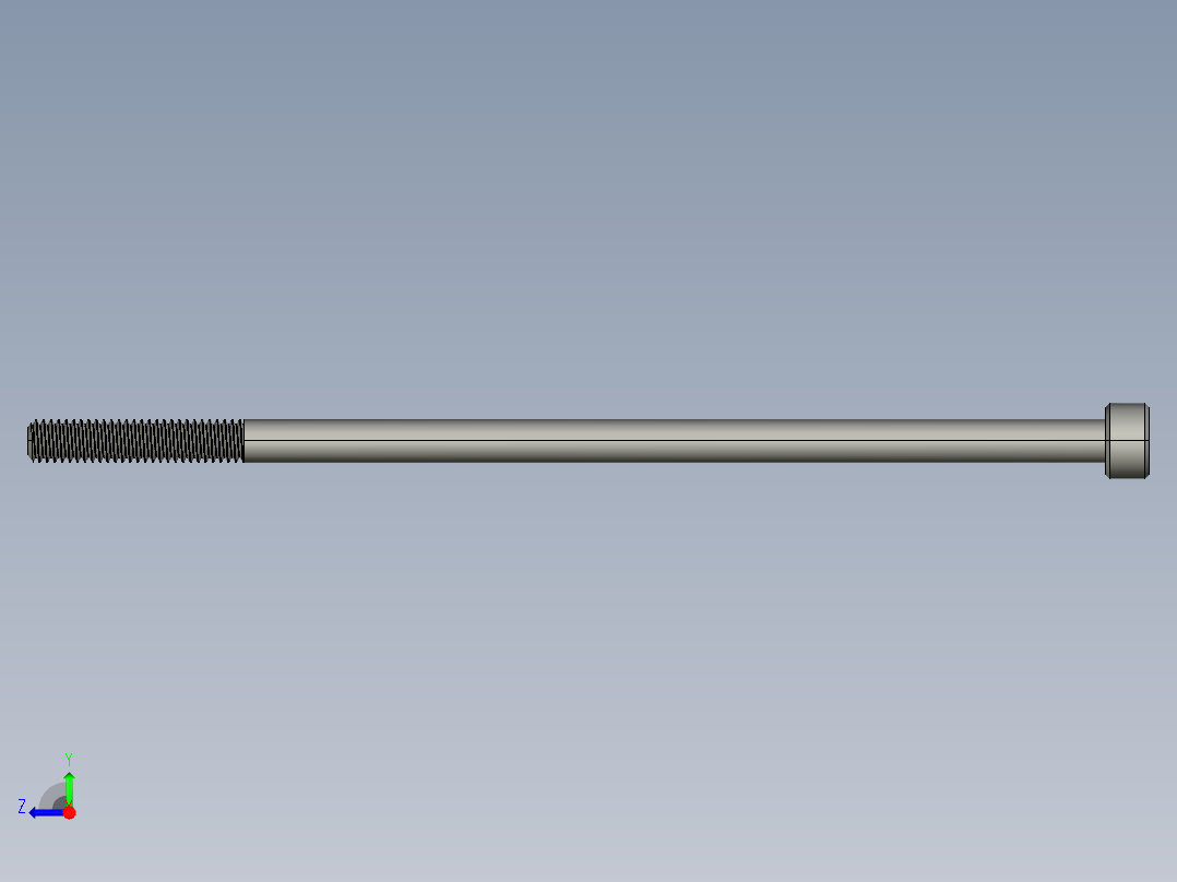 M4 x 0.7mm Thread 100mm LONG SOCKET HEAD CAP SCREW.STEP右视图