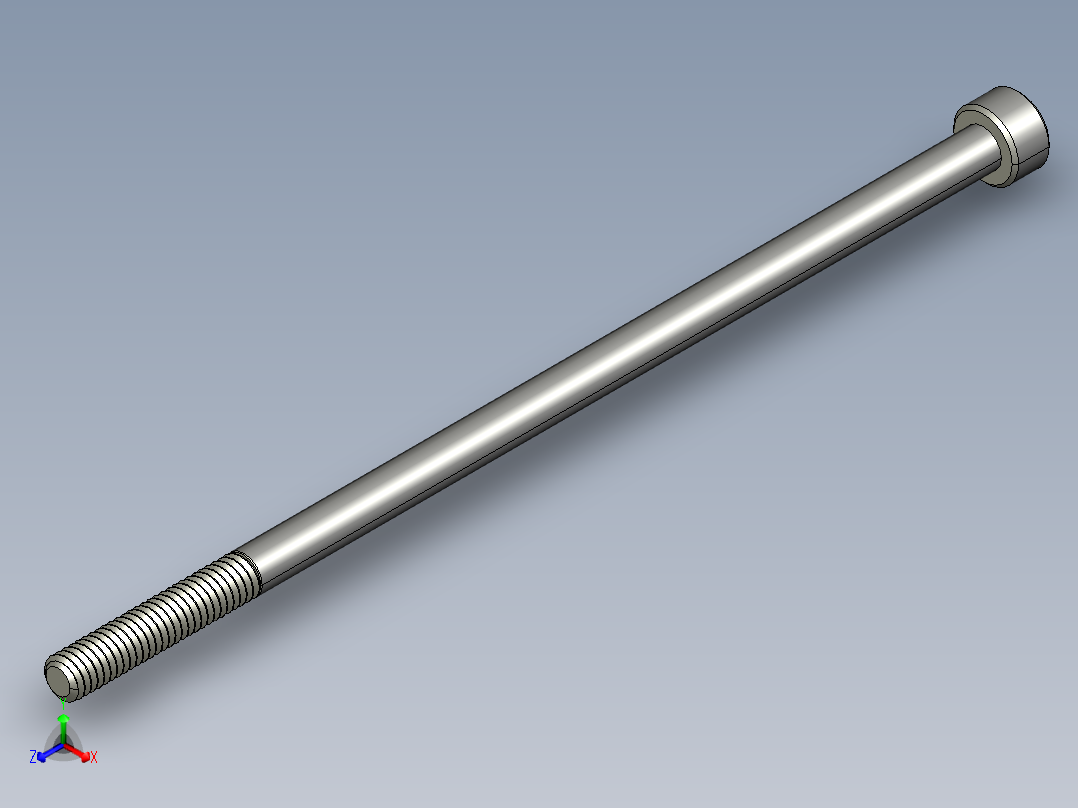 M4 x 0.7mm Thread 100mm LONG SOCKET HEAD CAP SCREW.STEP正等轴测图