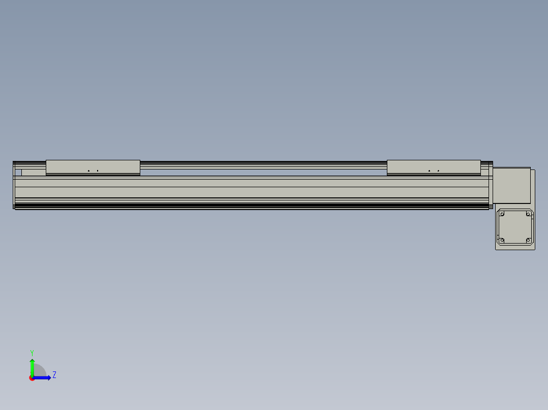 直线模组LHB21-L40-S800-RD设计图纸左视图