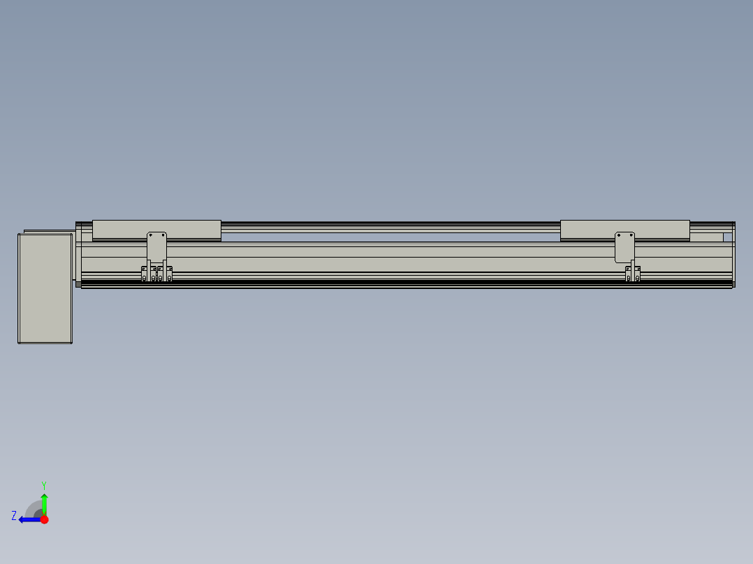 直线模组LHB21-L40-S800-RD设计图纸右视图