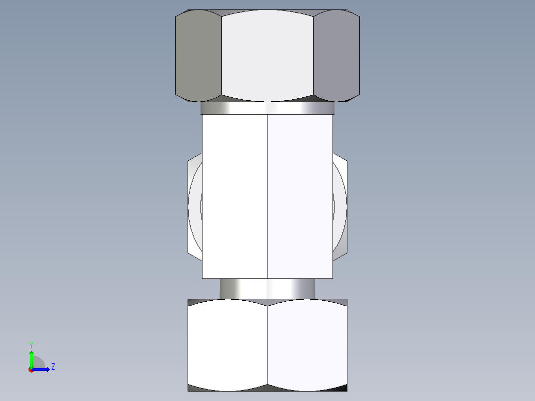卡套式工业通用硬管接头EO_Standpipe_run_tee_EVL30SCF左视图