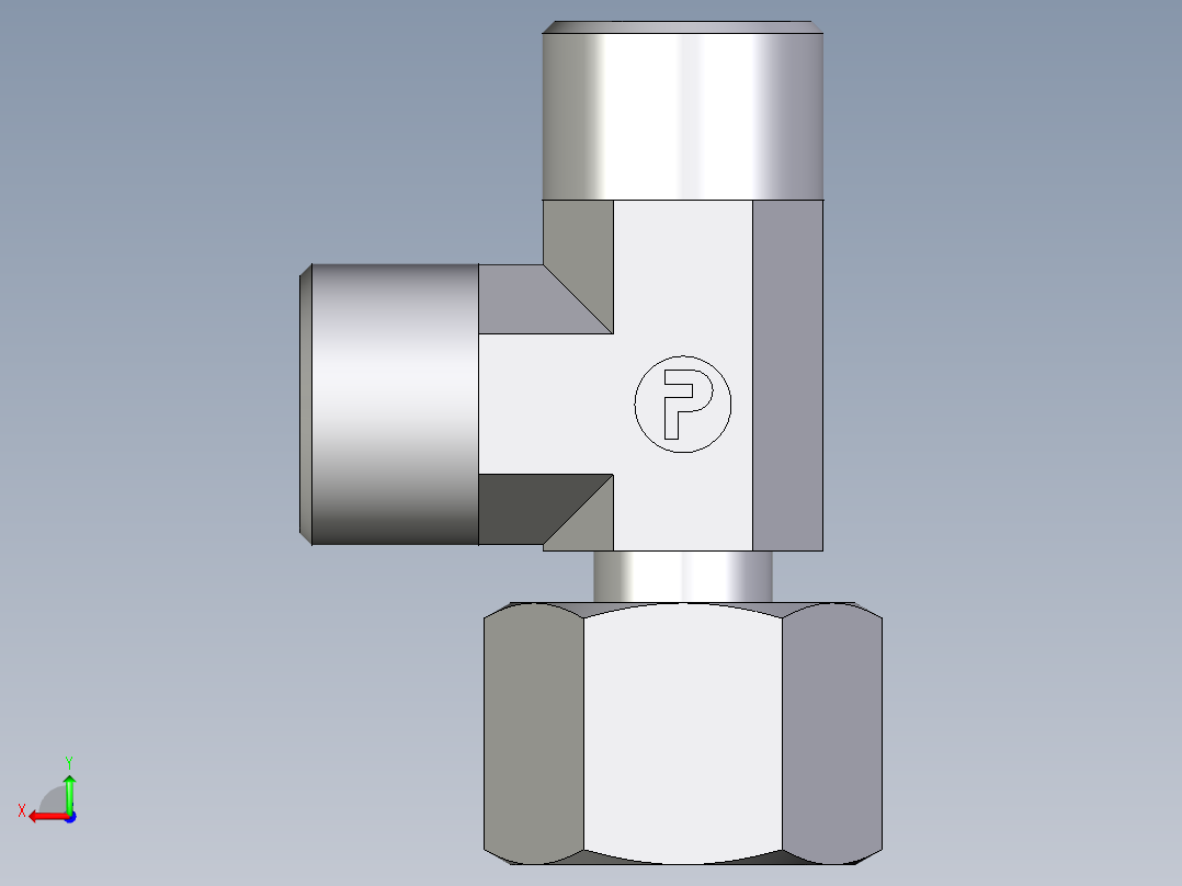 卡套式工业通用硬管接头EO_Standpipe_run_tee_EVL14SOMD71后视图