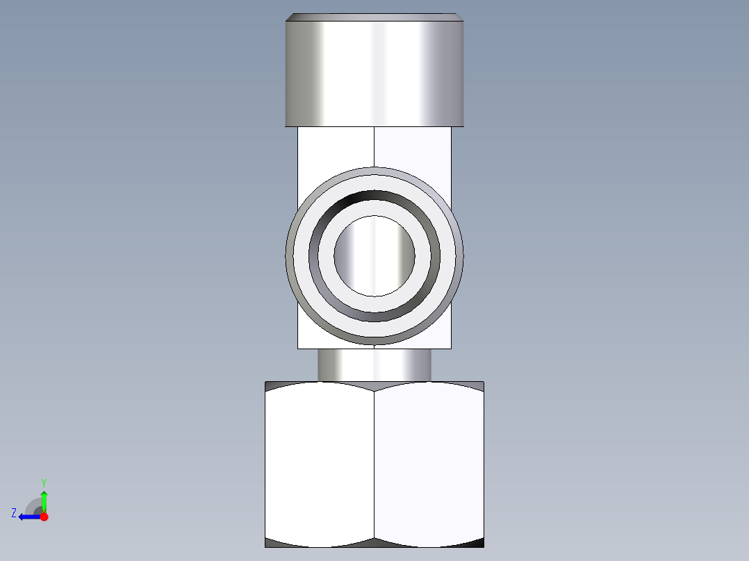 卡套式工业通用硬管接头EO_Standpipe_run_tee_EVL14SOMD71右视图