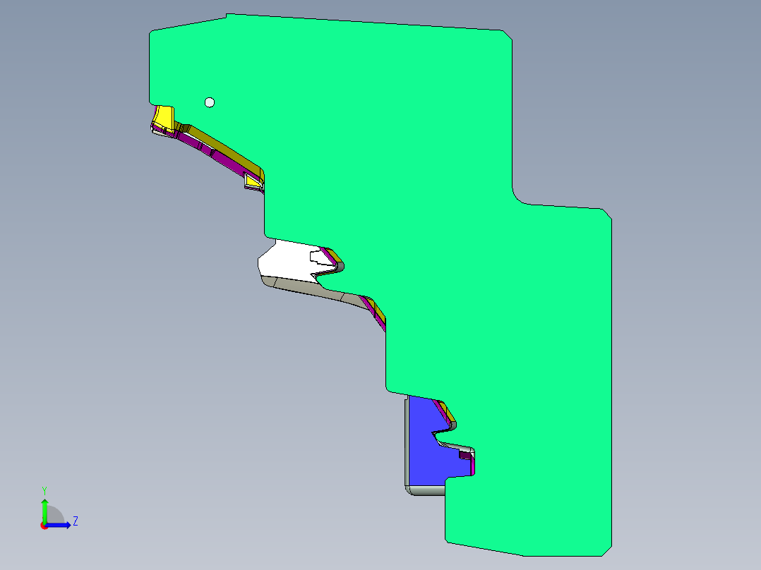 复杂的汽车车灯模具2左视图