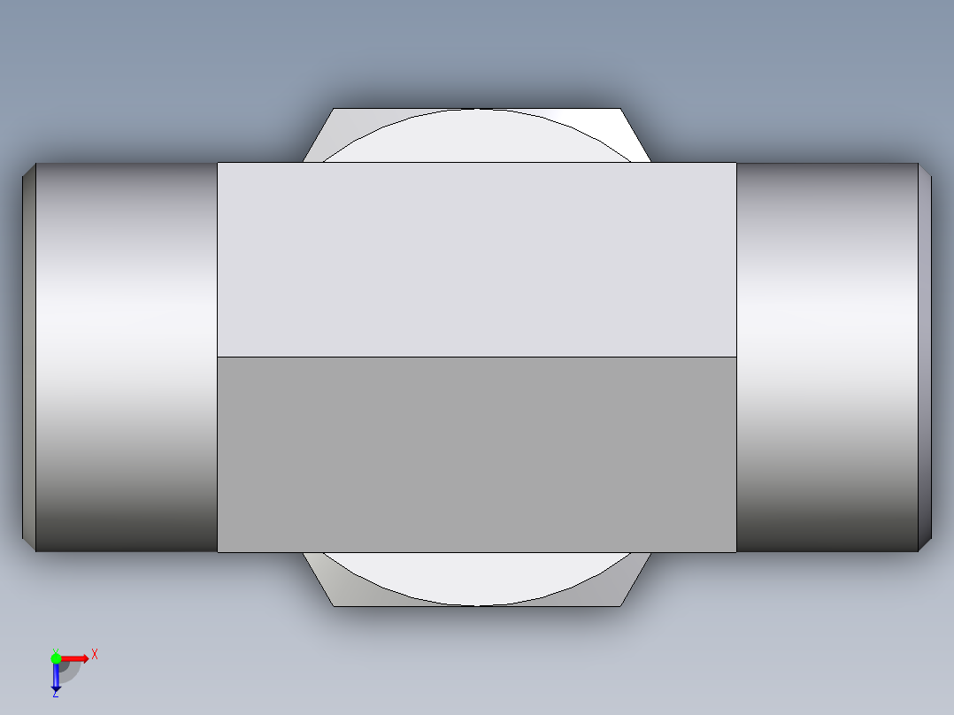 卡套式工业通用硬管接头EO_Swivel_nut_branch_tee_ET25SOMDCF俯视图