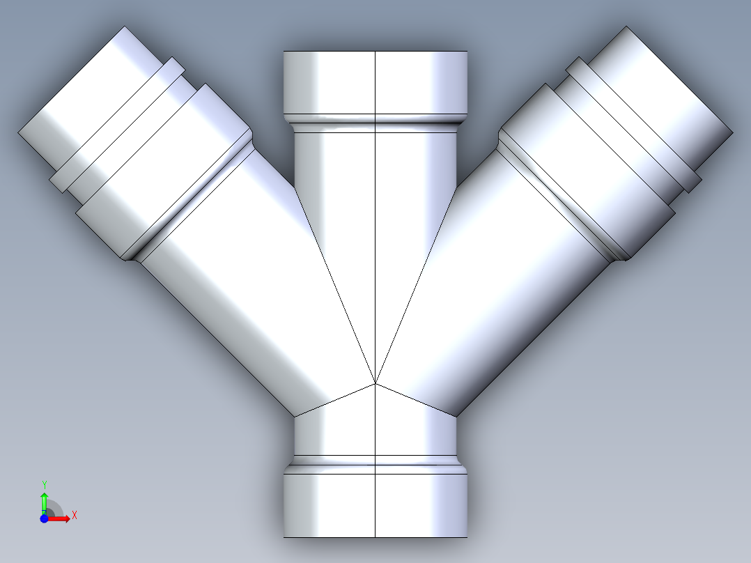 船舶管路系统S8_SeaDrainPLUS_DoubleReducingWye-SxSxSxS_37E263530_2x2x1-1-2x1-1-2in Sea Drain Plus - Double Reducing Wye - SxSxSxS前视图