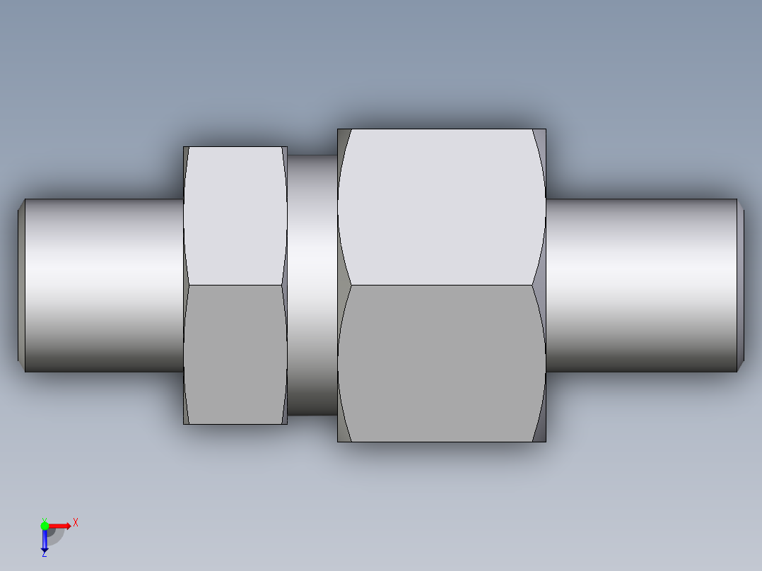 卡套式工业通用硬管接头EO_Weld_fitting_for_tubes_ASK620X2S俯视图