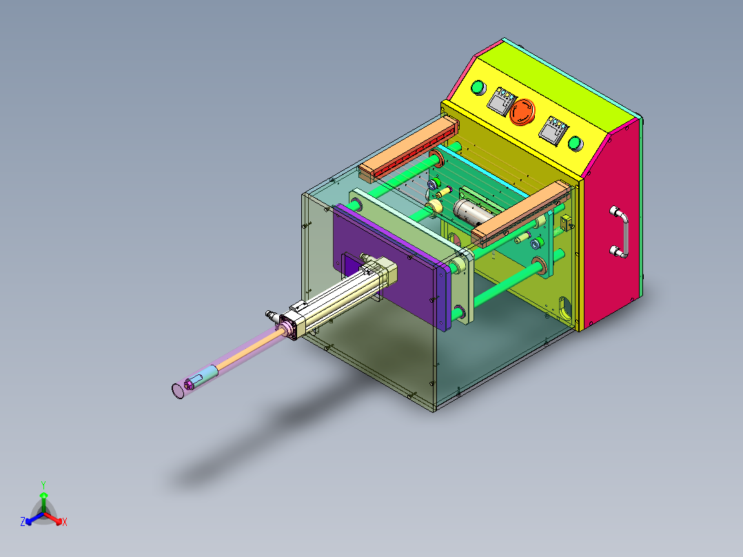 音响热熔钉熔接设备正等轴测图