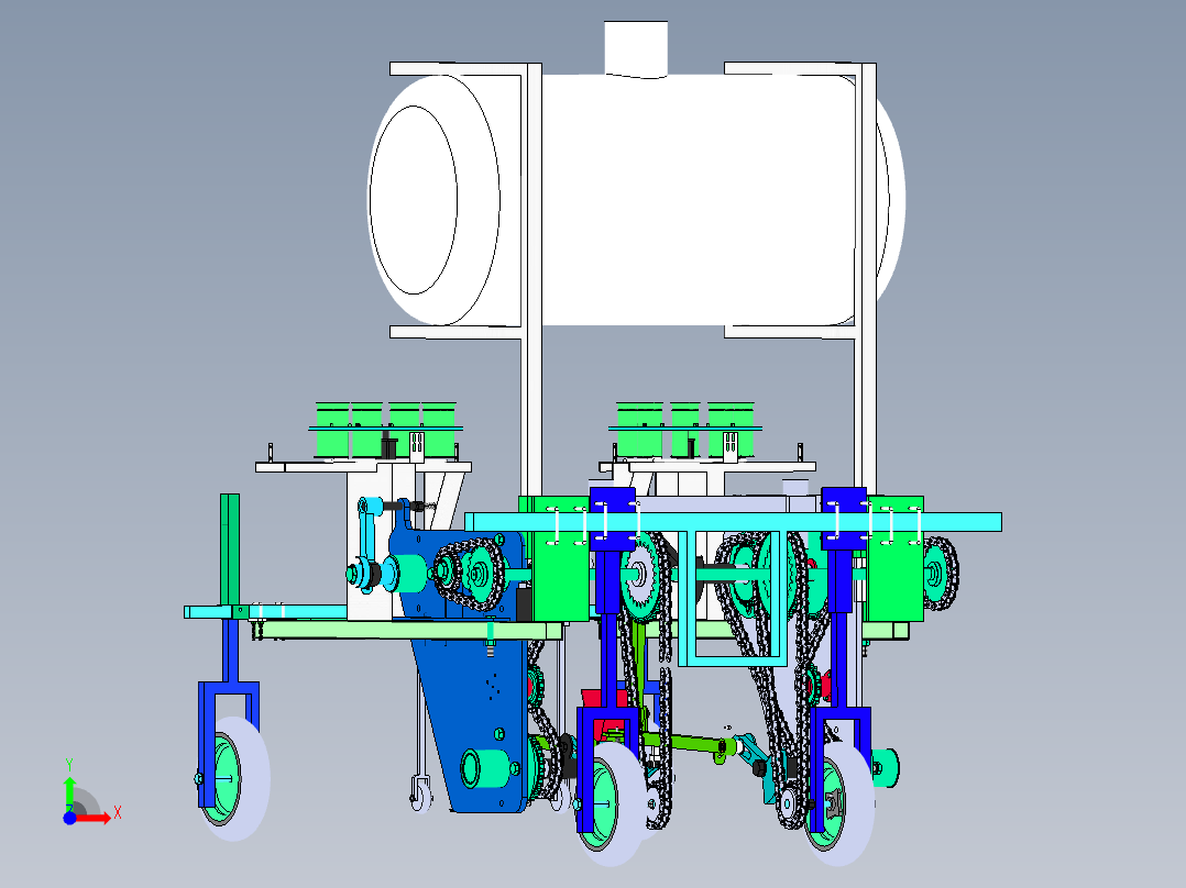 旱地注水移栽机前视图