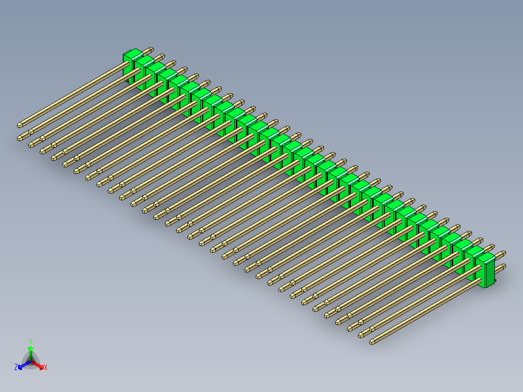彩色公头100mil（2.54mm）系列-DS1021_green_2x32p_100mil_Type43_rev1.0