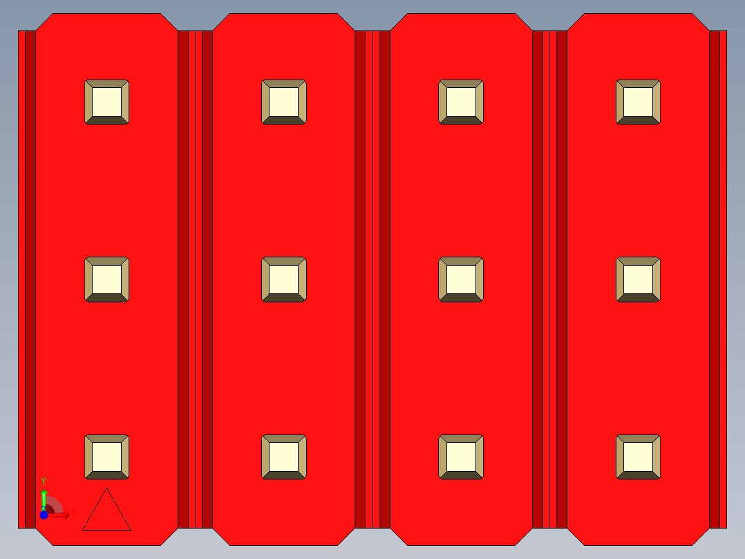 彩色公头100mil（2.54mm）系列-DS1021_red_3x04p_100mil_Type1_rev1.0前视图