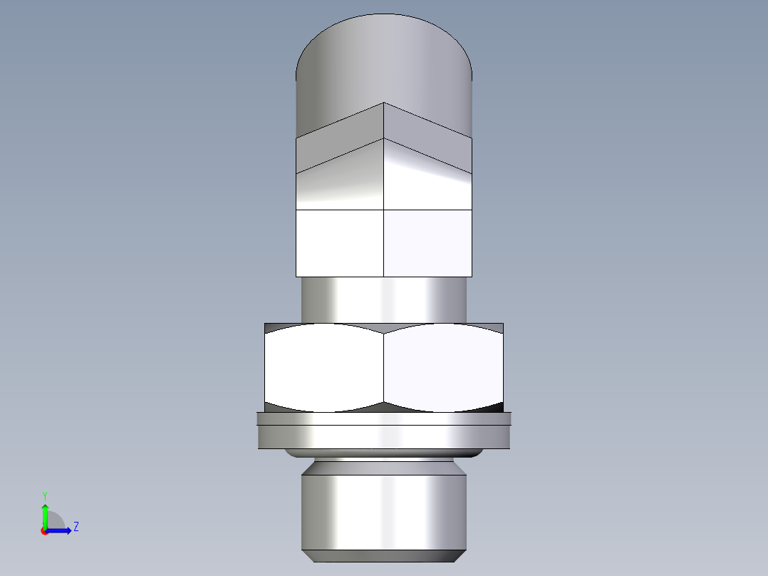 卡套式工业通用硬管接头EO_Adjustable_locknut_45_deg_elbow_VEE06SROMDCF左视图