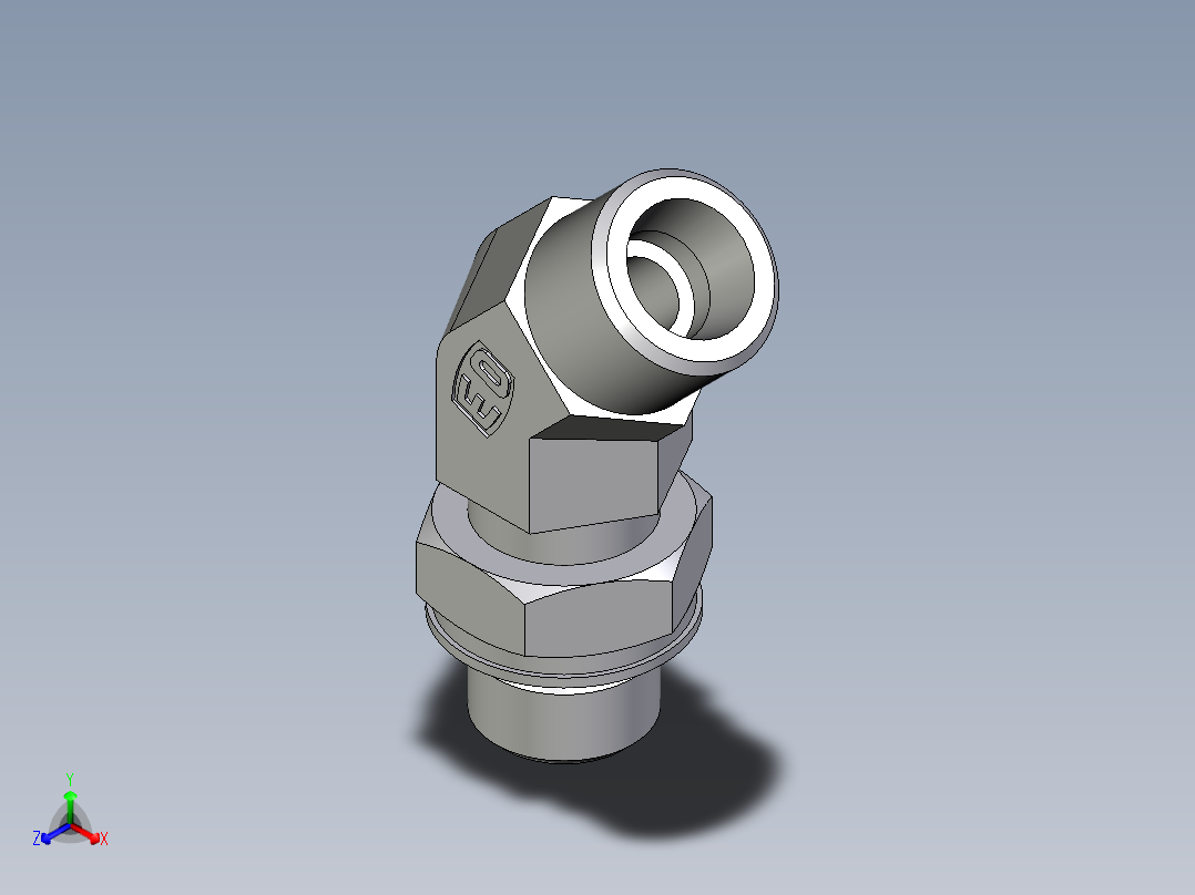 卡套式工业通用硬管接头EO_Adjustable_locknut_45_deg_elbow_VEE10SMOROMDCF