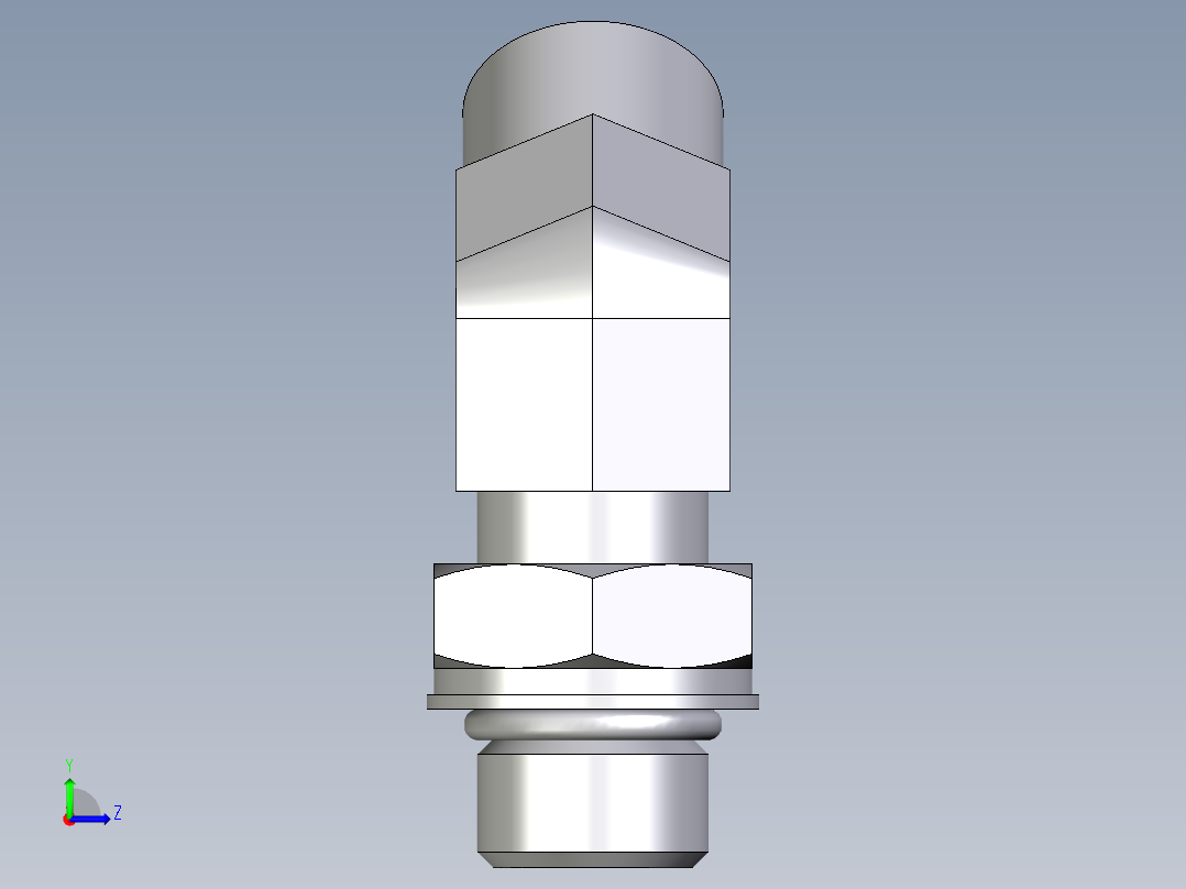 卡套式工业通用硬管接头EO_Adjustable_locknut_45_deg_elbow_VEE10SMOROMDCF左视图