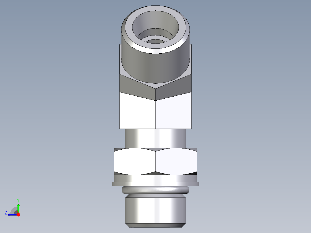 卡套式工业通用硬管接头EO_Adjustable_locknut_45_deg_elbow_VEE10SMOROMDCF右视图