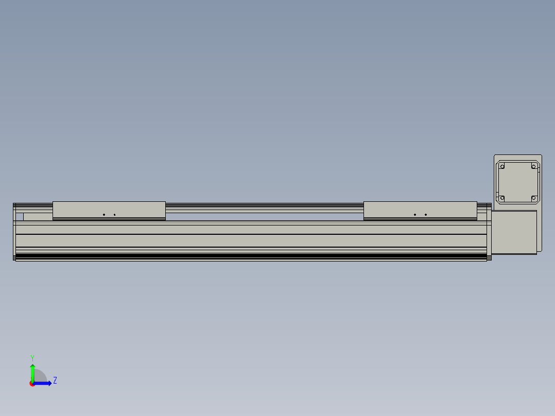 直线模组LHB21-L40-S600-RU设计图纸左视图