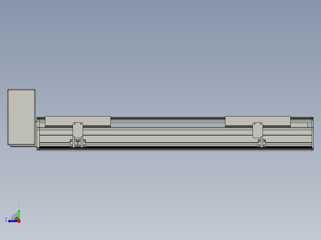 直线模组LHB21-L40-S600-RU设计图纸右视图