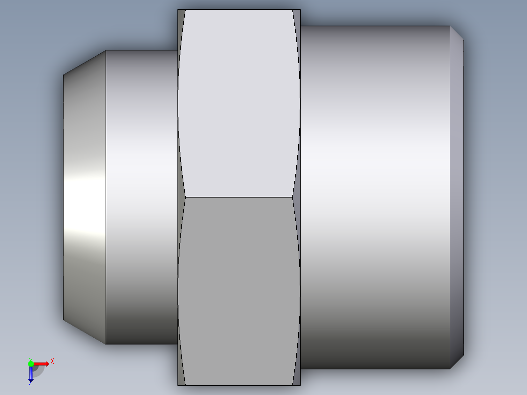卡套式工业通用硬管接头EO_Weld_connector_AS30SX俯视图