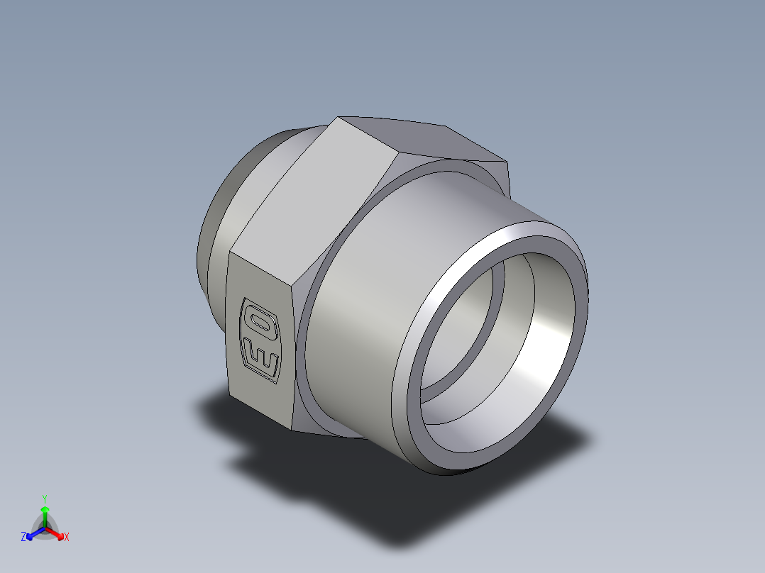 卡套式工业通用硬管接头EO_Weld_connector_AS30SX正等轴测图