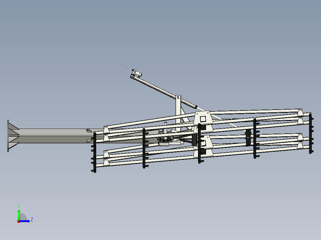 自动化控制的随动太阳能电池板跟踪平台左视图