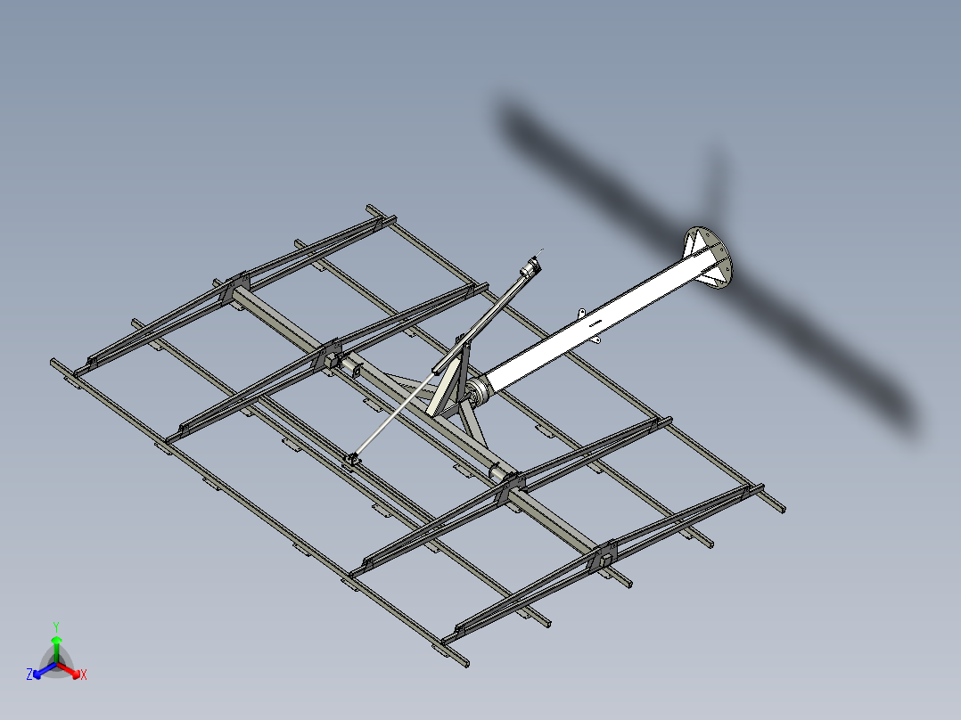 自动化控制的随动太阳能电池板跟踪平台正等轴测图